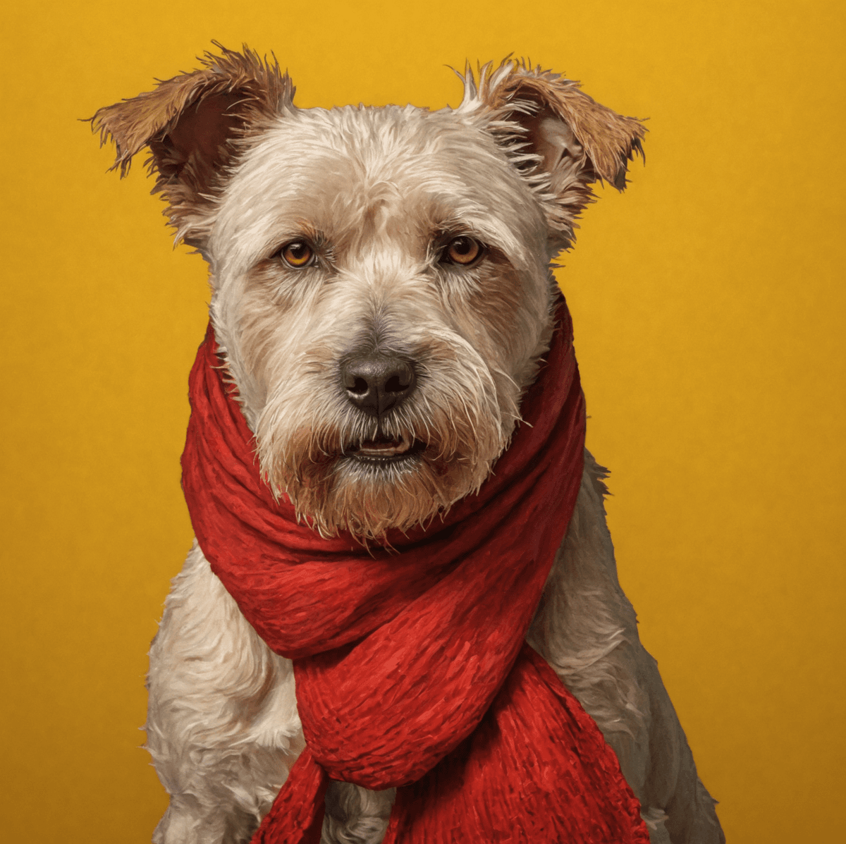 Dog with a scarf