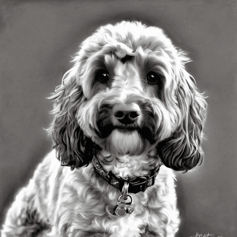 Dog in black and white